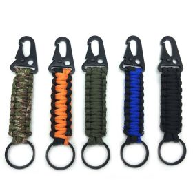 Mountaineering Survival Keychain Outdoor Hand Knitted Eagle Beak Buckle Keychain (Color: GREEN)